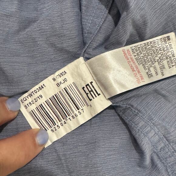 QuickSilver Men’s SS Button Down Blue Shirt Sz M - Picture 8 of 9